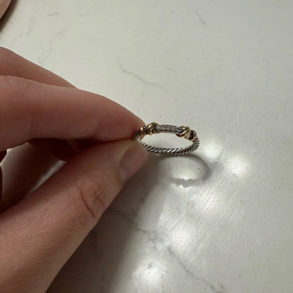 David Yurman petite Helena wrap ring 18k yellow gold and diamonds - Picture 4 of 7